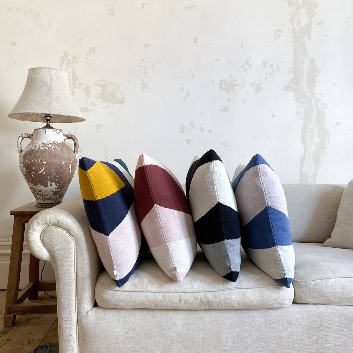 Dekokissen/Kissen aus Baumwollstrick — Orbi Cobalt