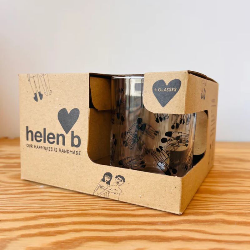 helen b Glas 'naked couple back' (einzeln oder 4er Set)