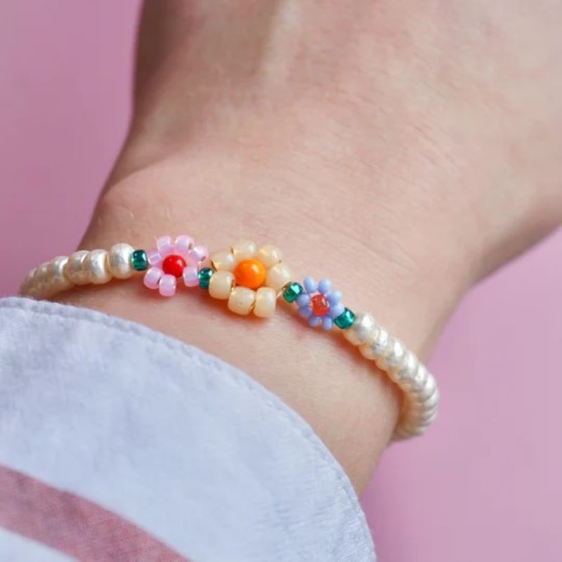 SanSan Armband aus Glasperlen 'Flowers and Blossoms'