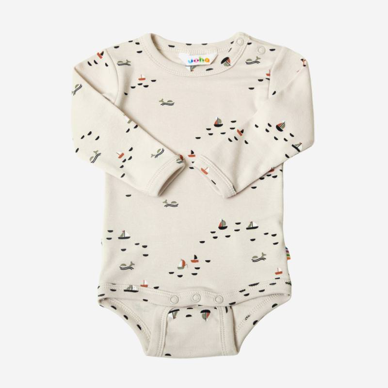 Langarm Body Baumwolle Joha 'Boote / Natur'