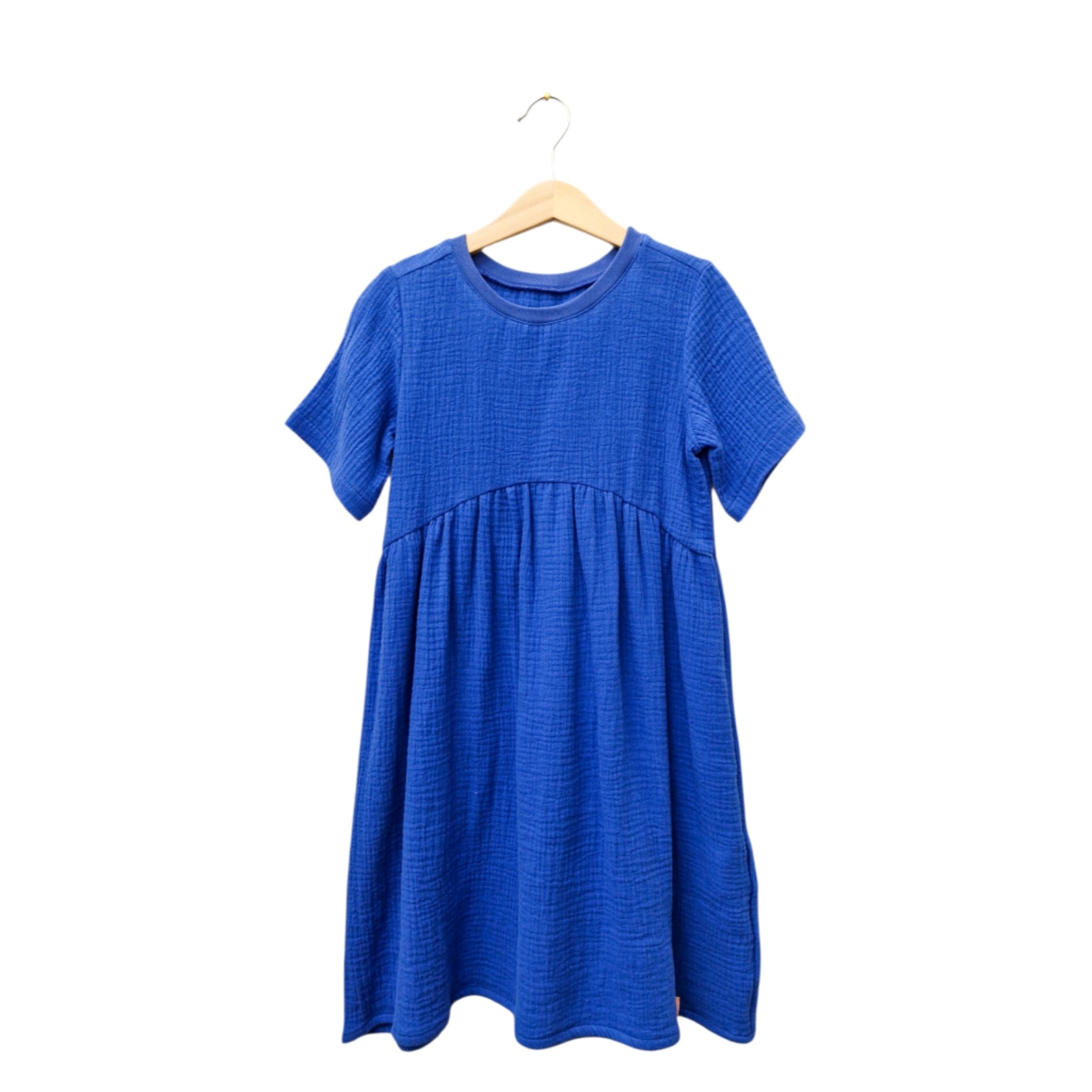 Musselinkleid Kurzarm 'knallblau'