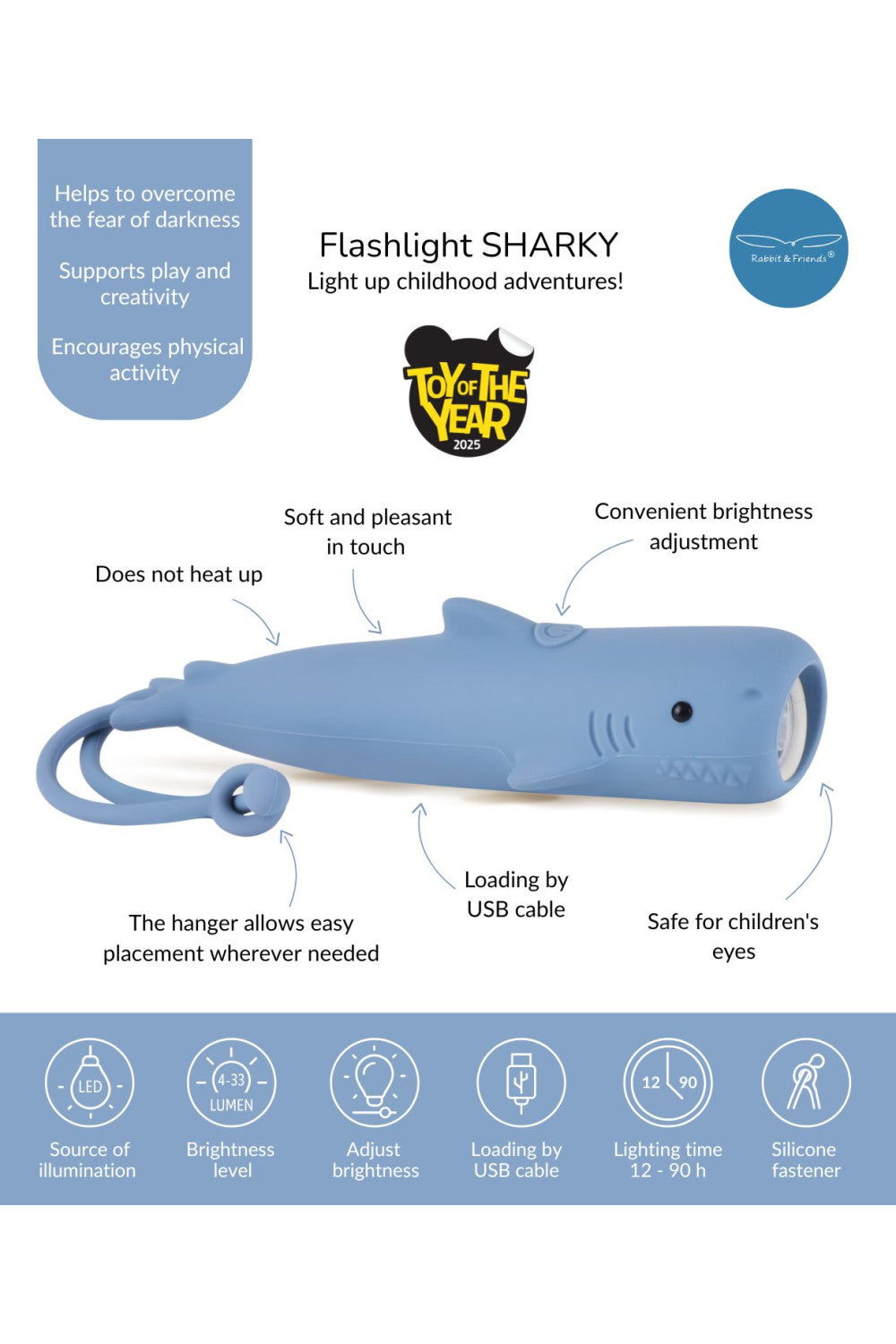 Rabbit & Friends 'Taschenlampe Sharky'