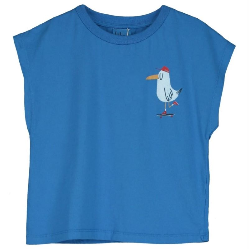 Lötiekids Sleeveless T-Shirt 'Skating Seagull' (Royal Blue)