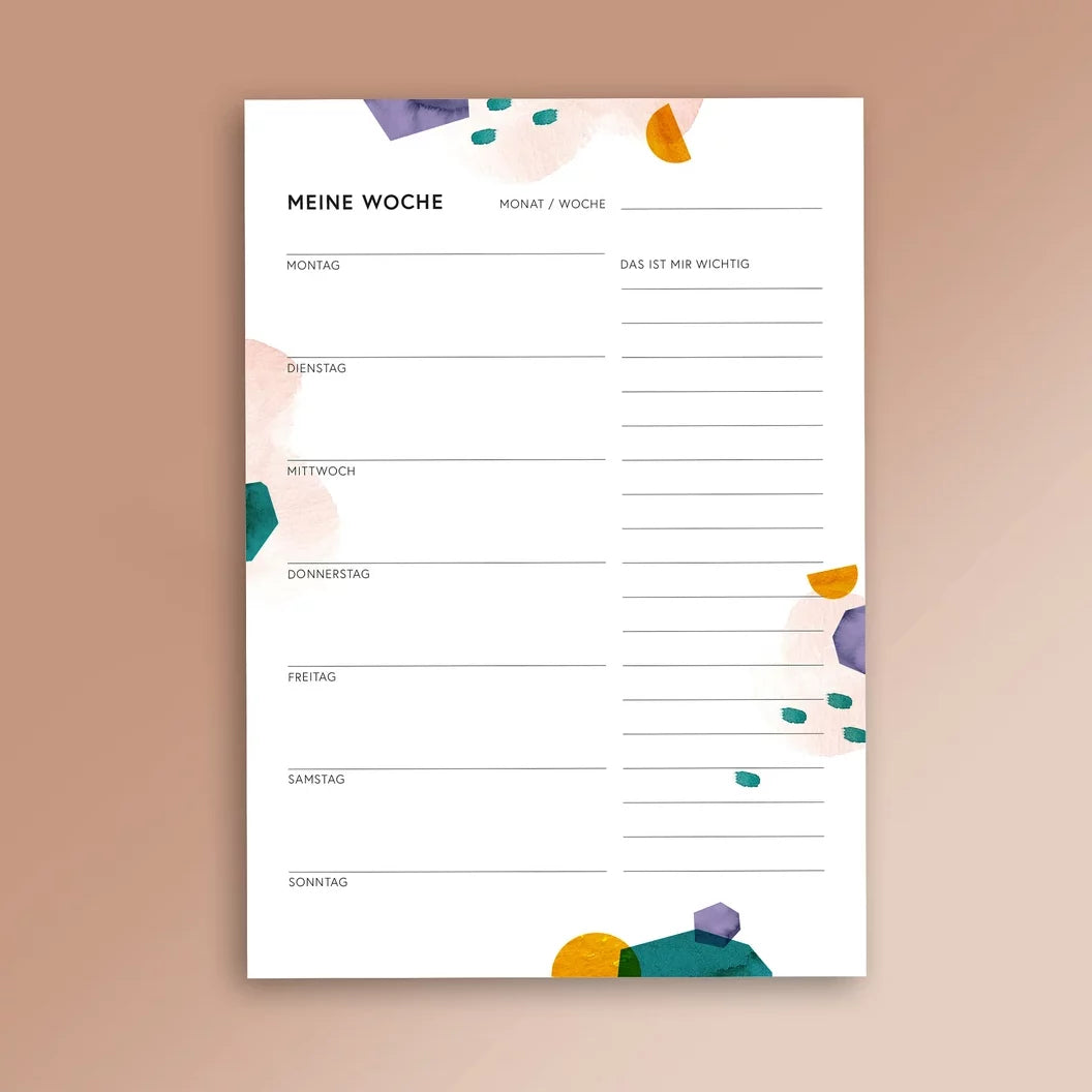 Meine Woche / Wochenplaner / DIN A5 50Blatt /Studio Sandrine