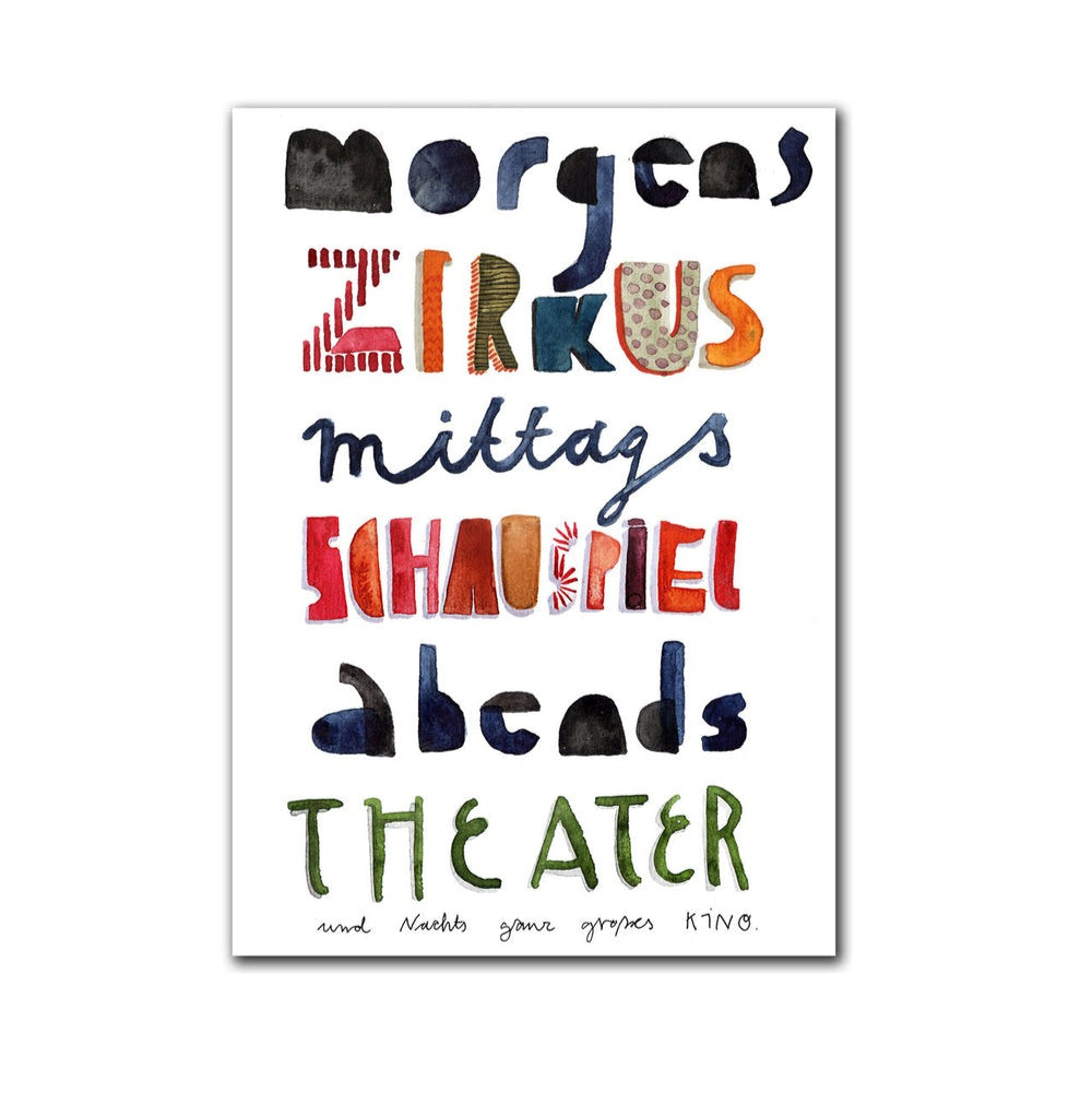 Postkarte 'Morgens Zirkus ...' Halfbird