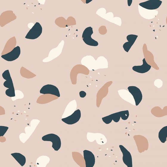 Viskoserock 'Shapes hellrosa' Midilänge