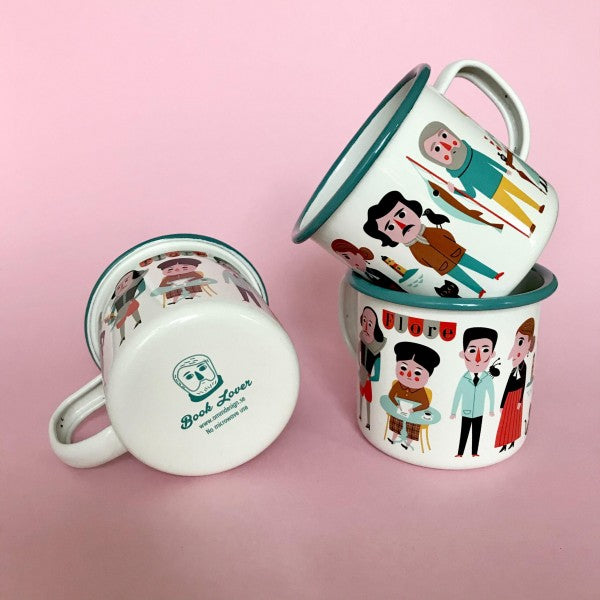 Emaille Tasse 'BOOK LOVER' OmmDesign