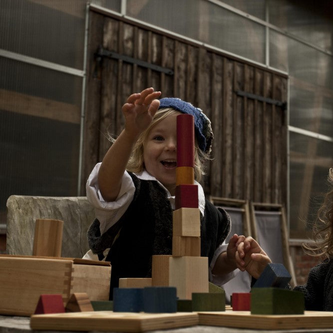 Wooden Story Bunte Holzbausteine in der Holzkiste '30 Stück'