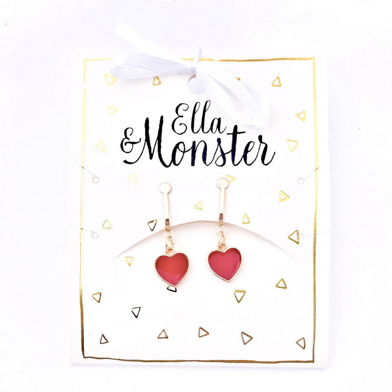 CLIP OHRRINGE 'RED HEART'