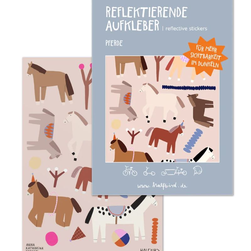 Set Reflektierende Aufkleber 'Pferde' von halfbird