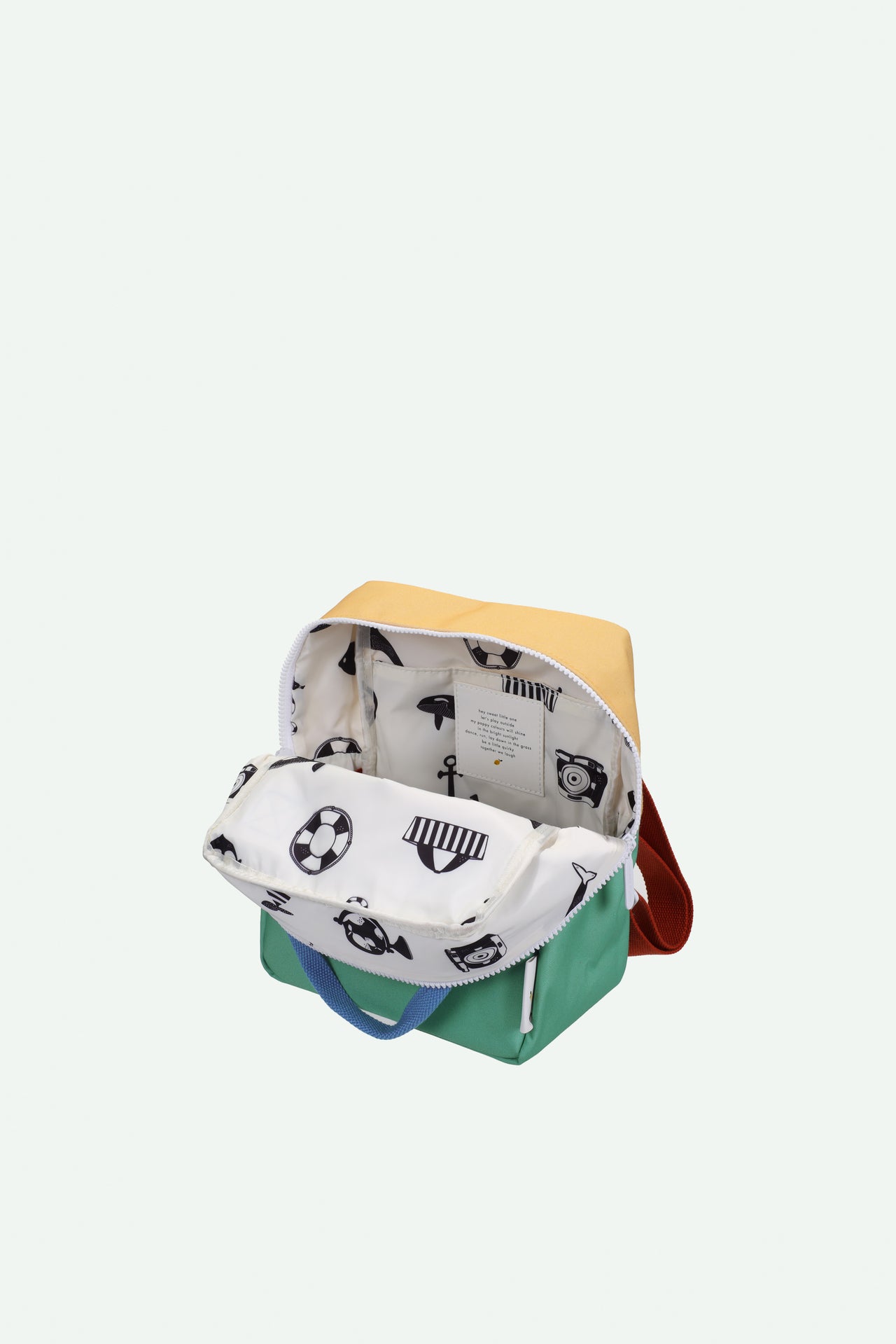 Sticky Lemon Rucksack klein backpack small | colourblocking | sandy yellow + aquatic green