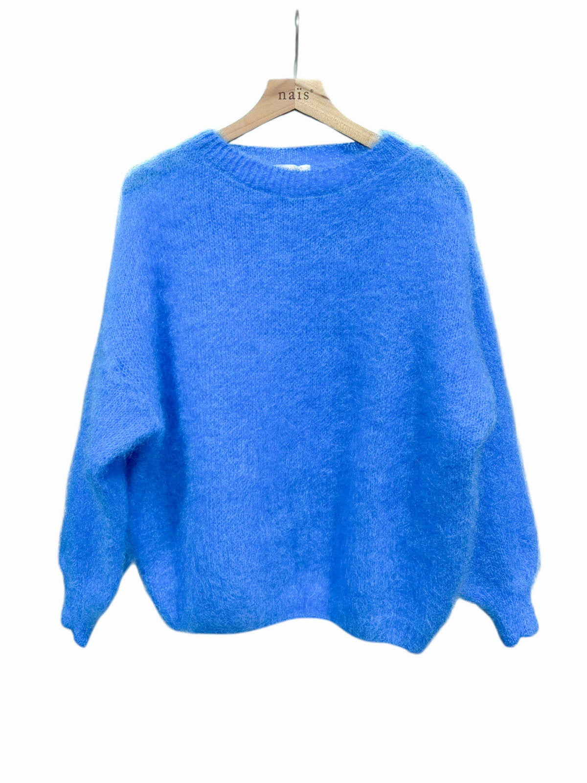 NAÏS PARIS - Rundhals Mohair Pullover mit Ballonärmeln