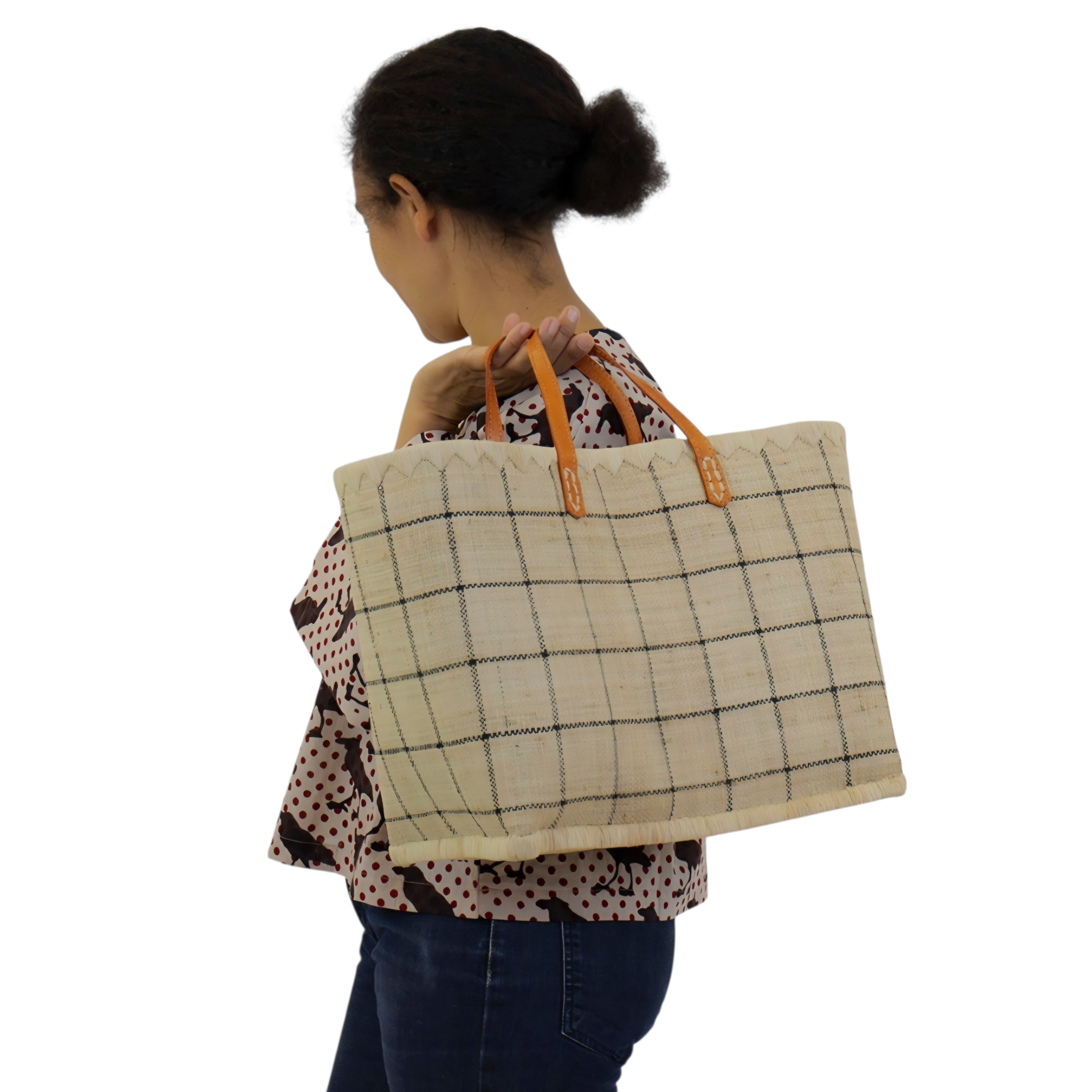 A world of Craft RAFFIA Korb natur/marine 2 Größen