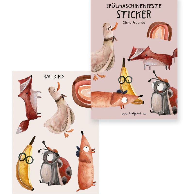 spülmaschinenfeste Sticker 'Dicke Freunde' von halfbird (Pocket Edition)
