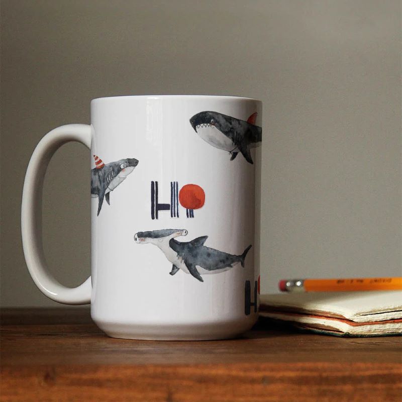 spülmaschinenfeste Sticker 'Hai' von halfbird (Pocket Edition)