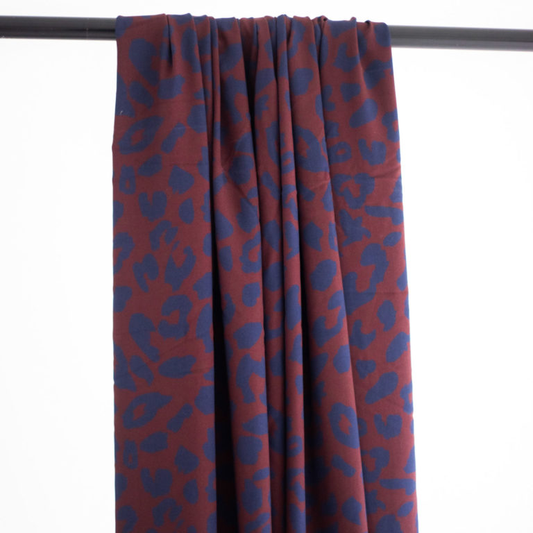 Viskoserock 'Urban Leo rostbraun marine' Midilänge