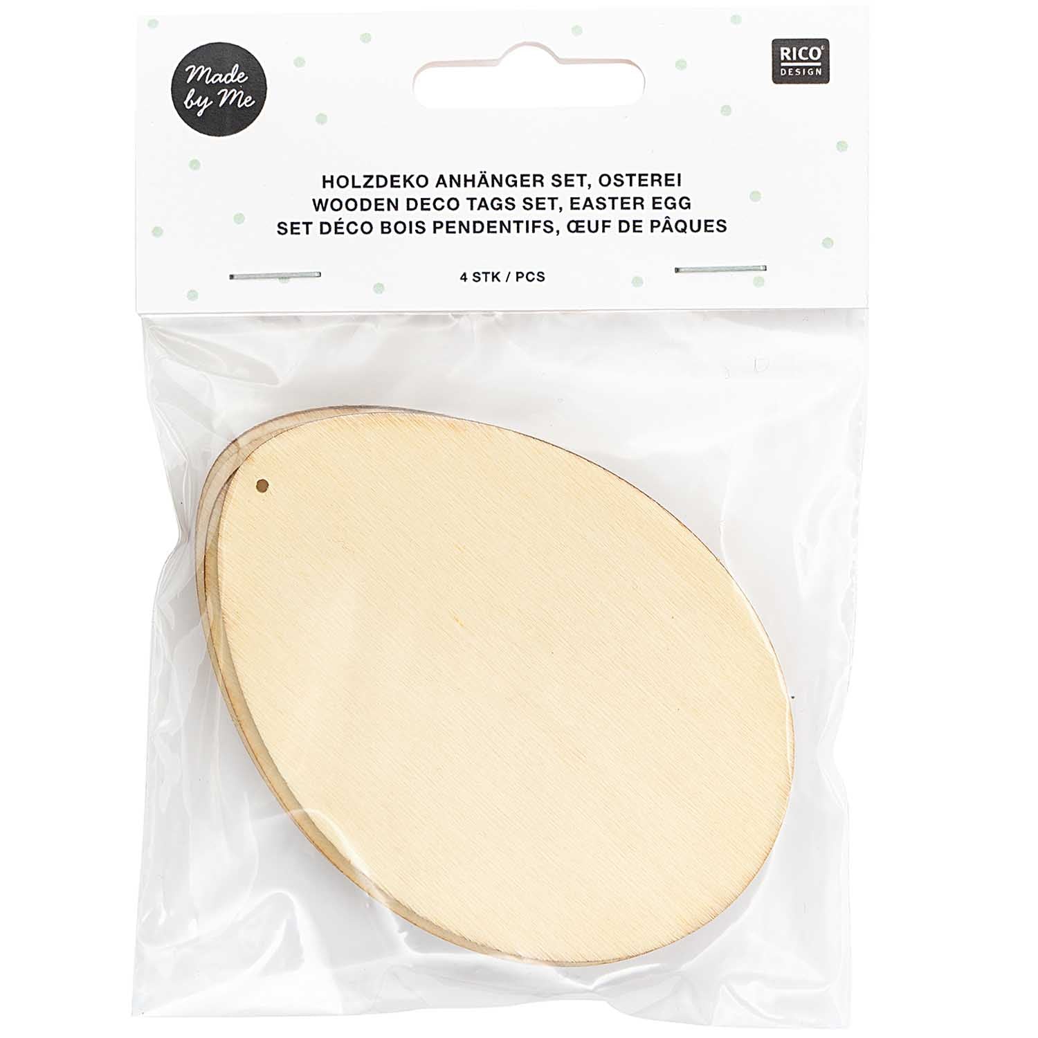 Holzdekoanhänger-Set 'Osterei / 4teilig'