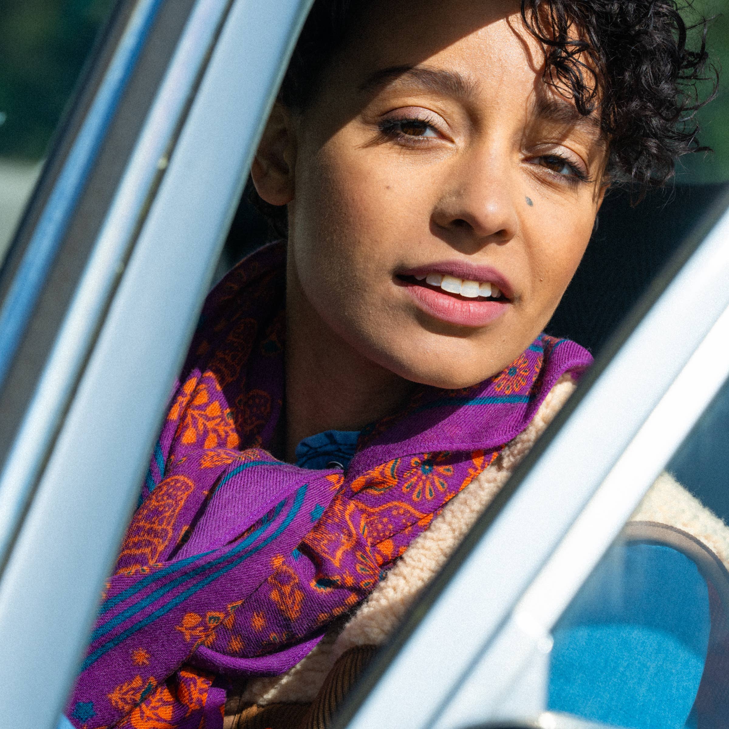 Schal aus 100% Wolle Constance Plum von Billybelt