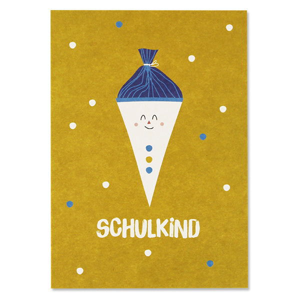 Postkarte Schultüte 'gelb' AvaundYves