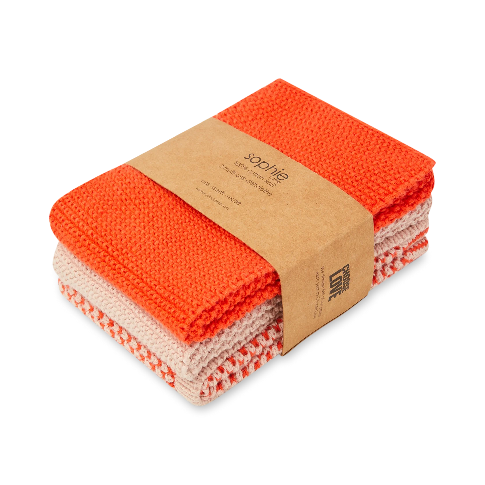 Sophie Home Spültücher Set 'Korallrot Natur'