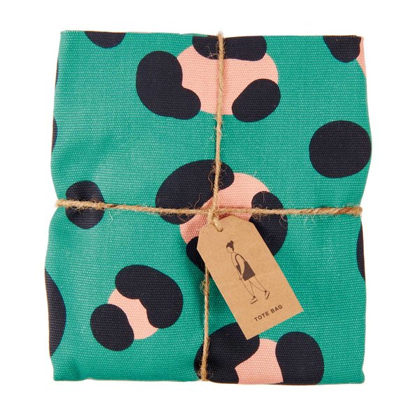 Canvas Shopper 'Acid leo, petrol'