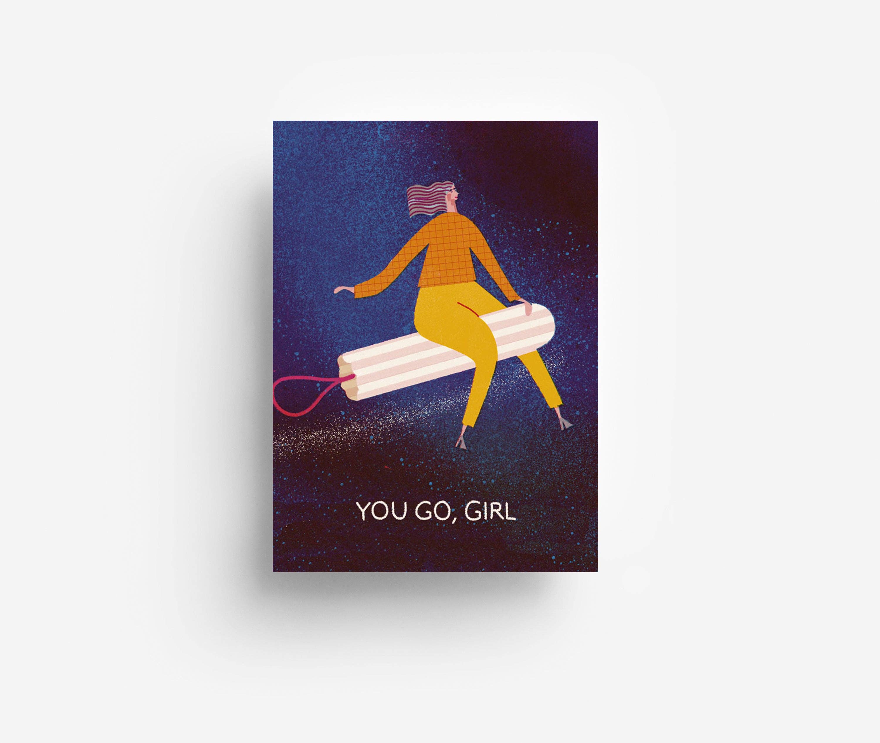 Go Girl Postkarte DIN A6