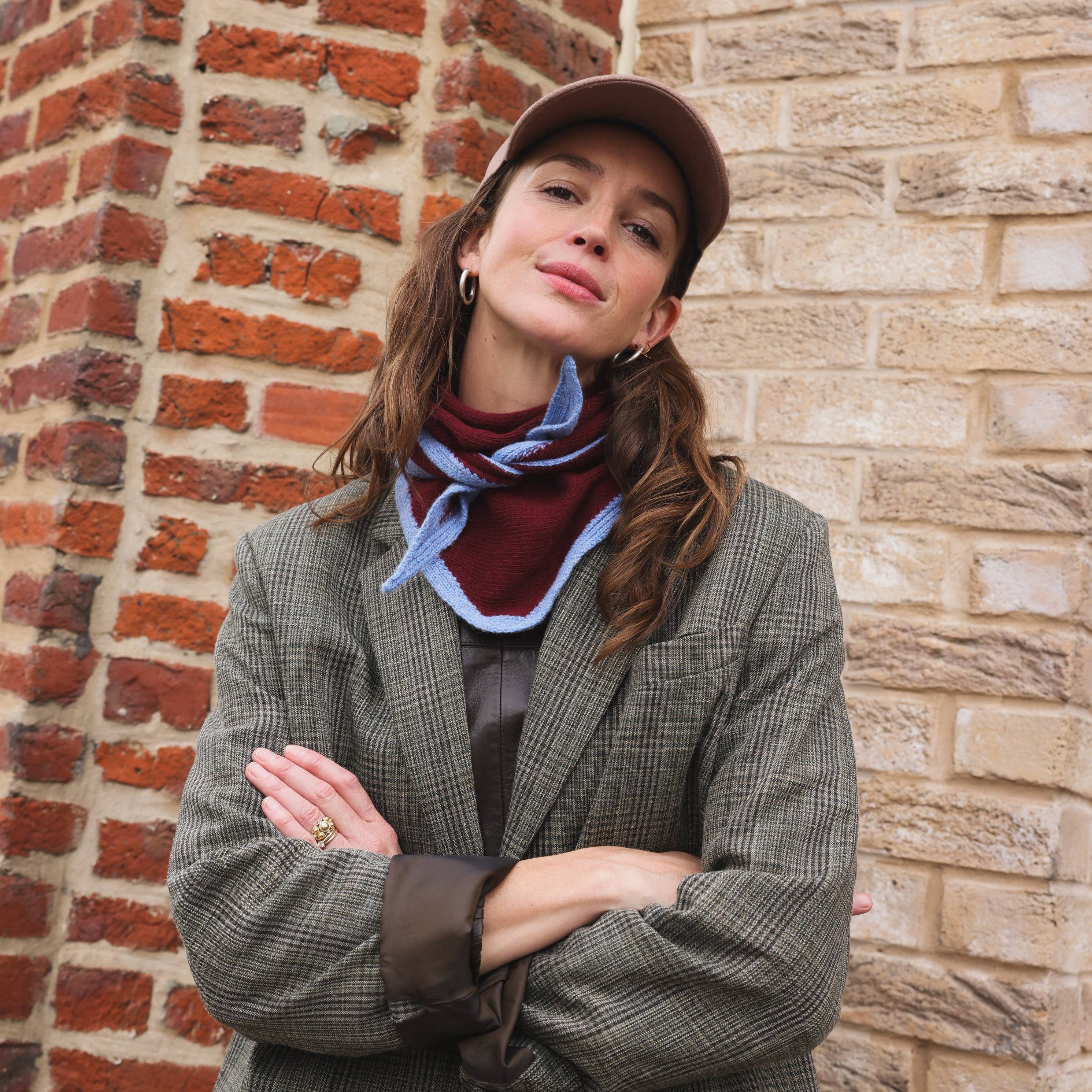 SO FAMILY - Schal "Colette" zweifarbig blau/bordeaux