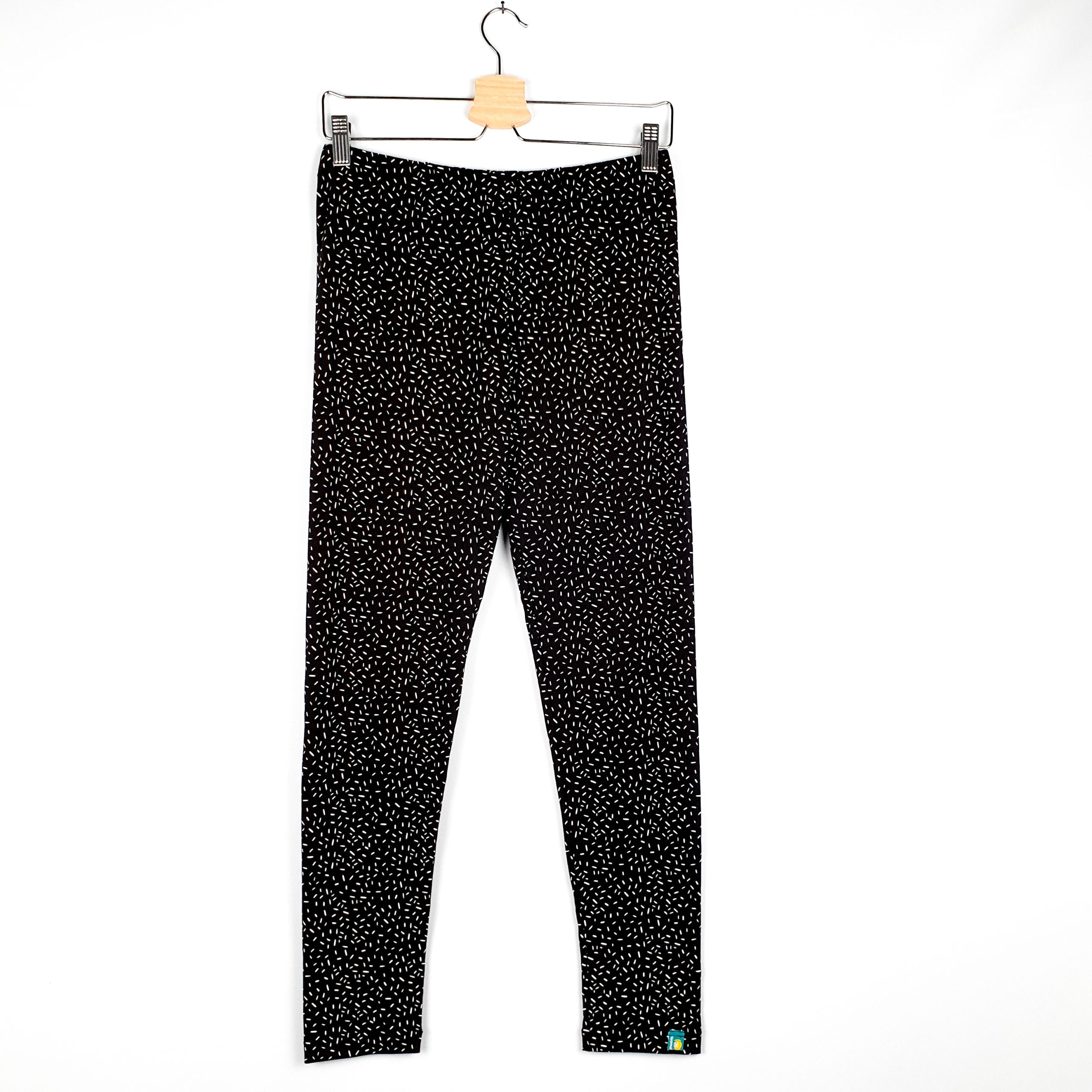 Damenleggings 'schwarz/weiss Stippchen'