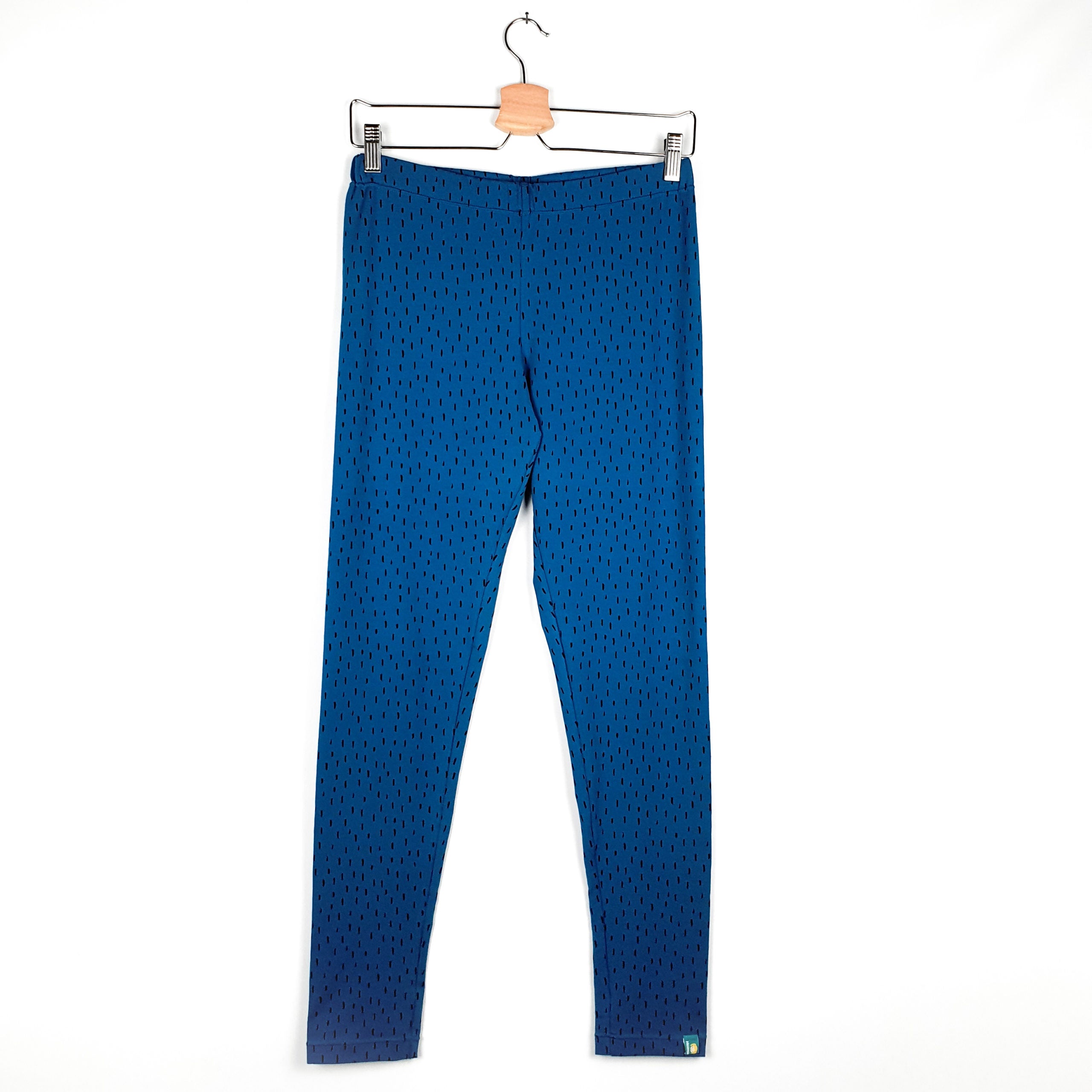 Damenleggings 'petrol/schwarz Stippchen'