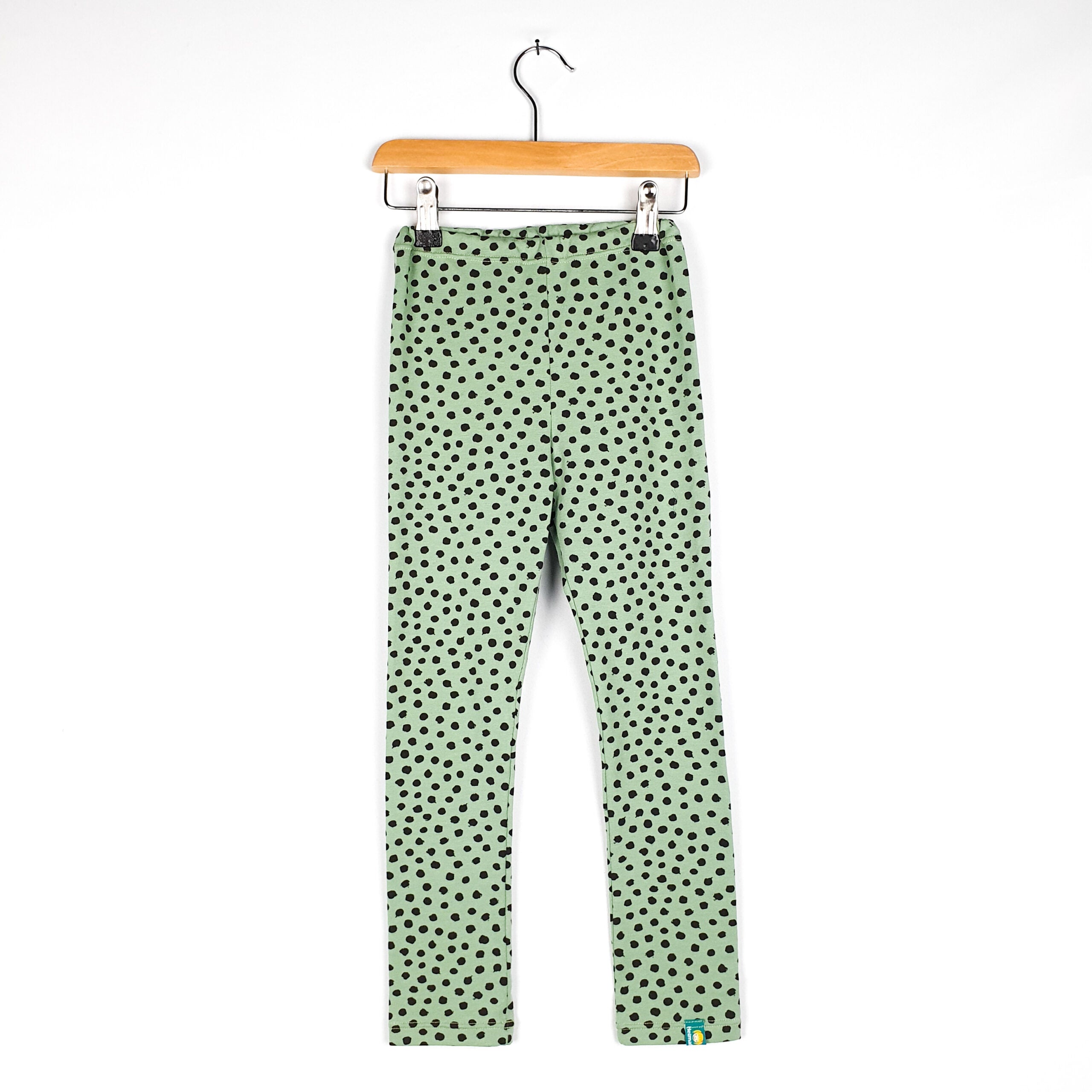 Kinderleggings 'mint/schwarz gepunktet'