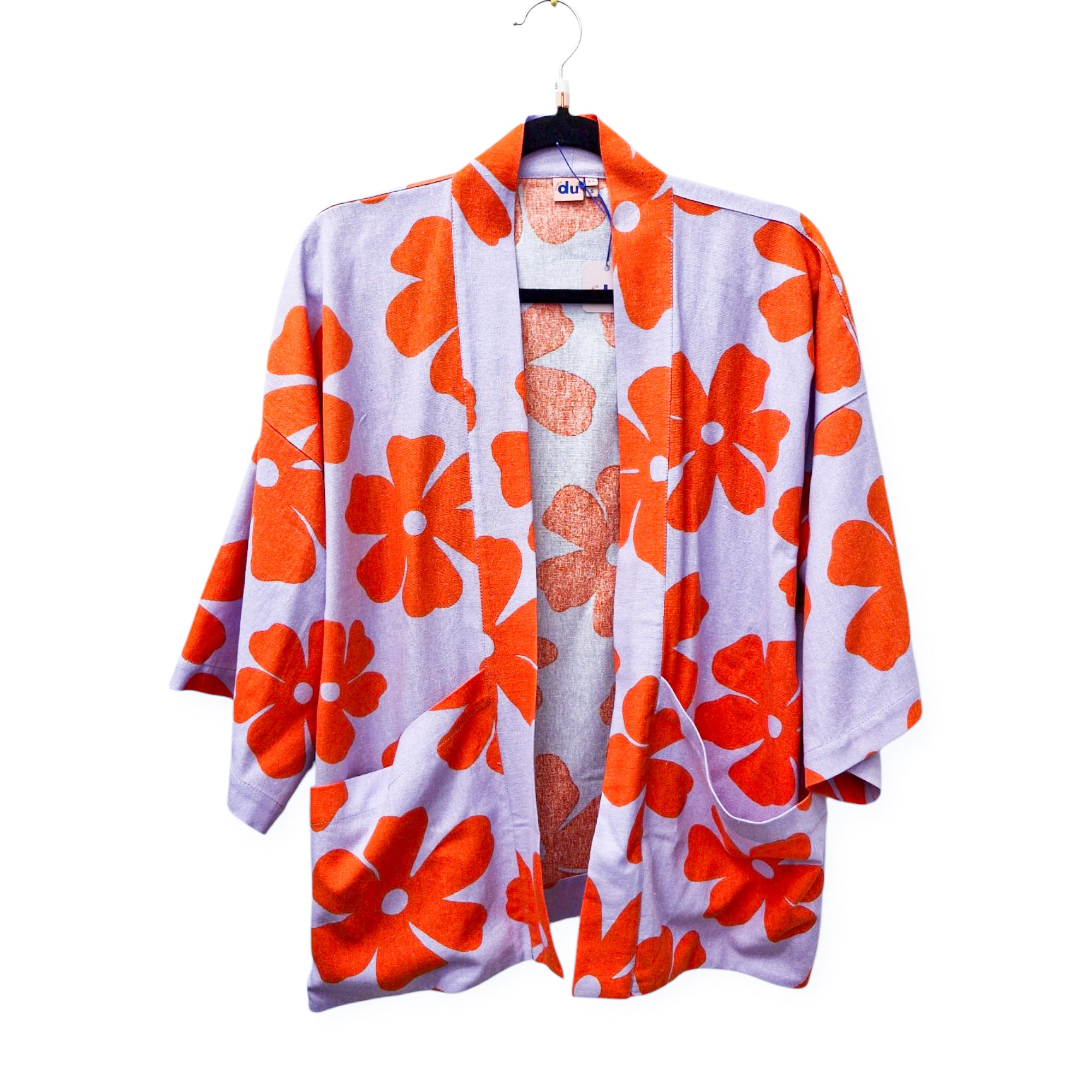 Kimono Viskose Leinen 'Blumen'
