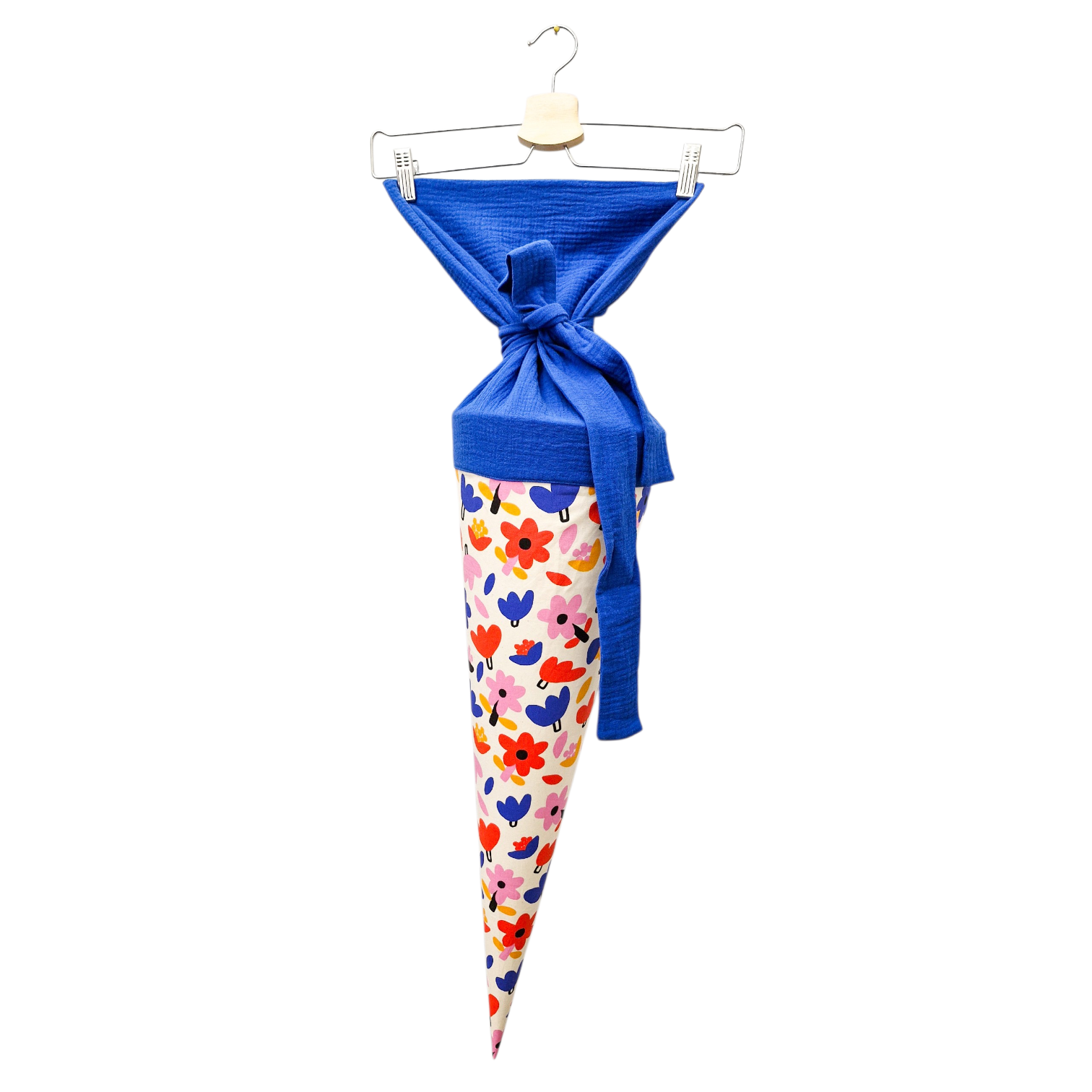 Studio du. Schultüte 'Petites Fleurs - Ecru/Royalblau'