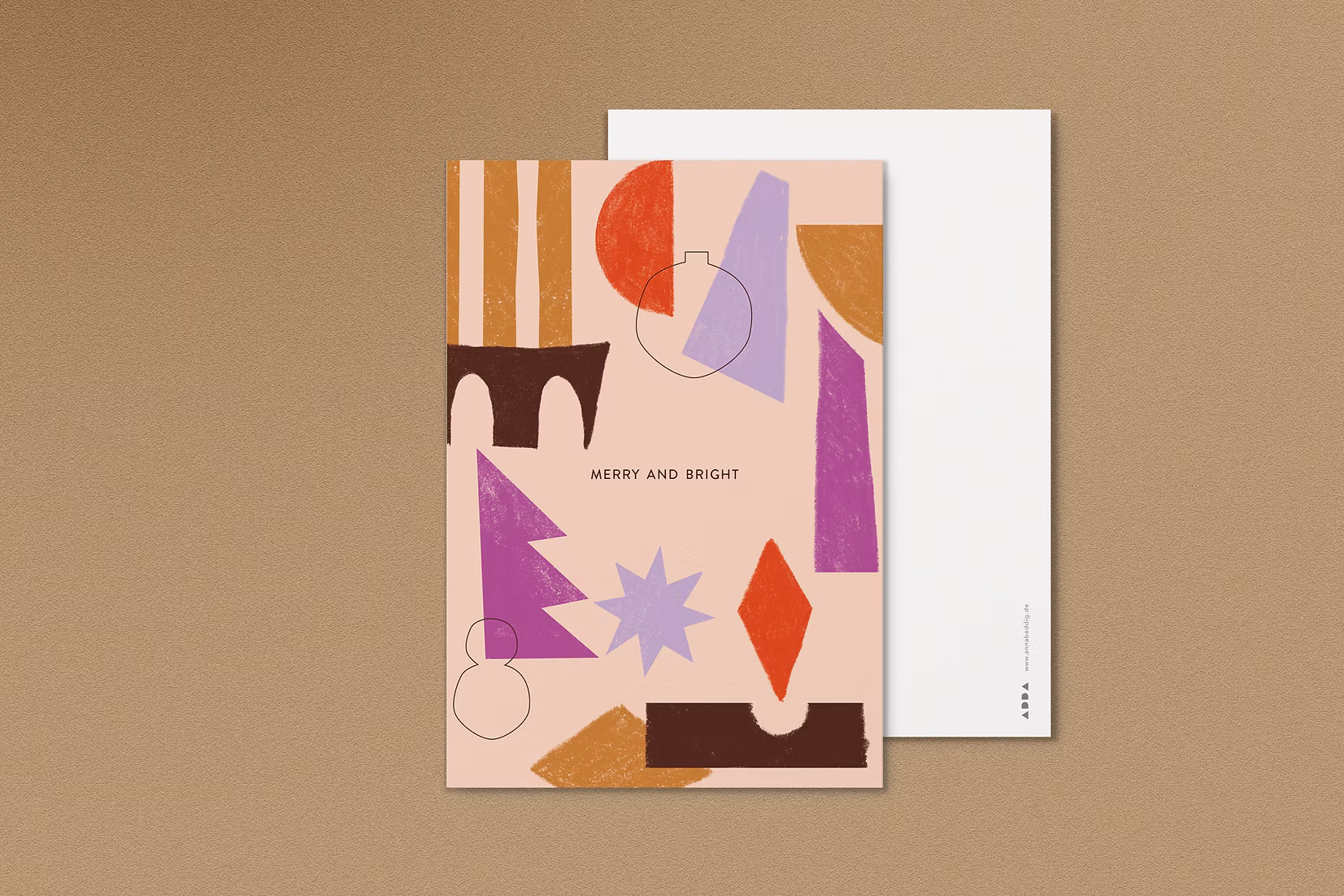 Postkarte Merry and Bright -Anna Beddig-