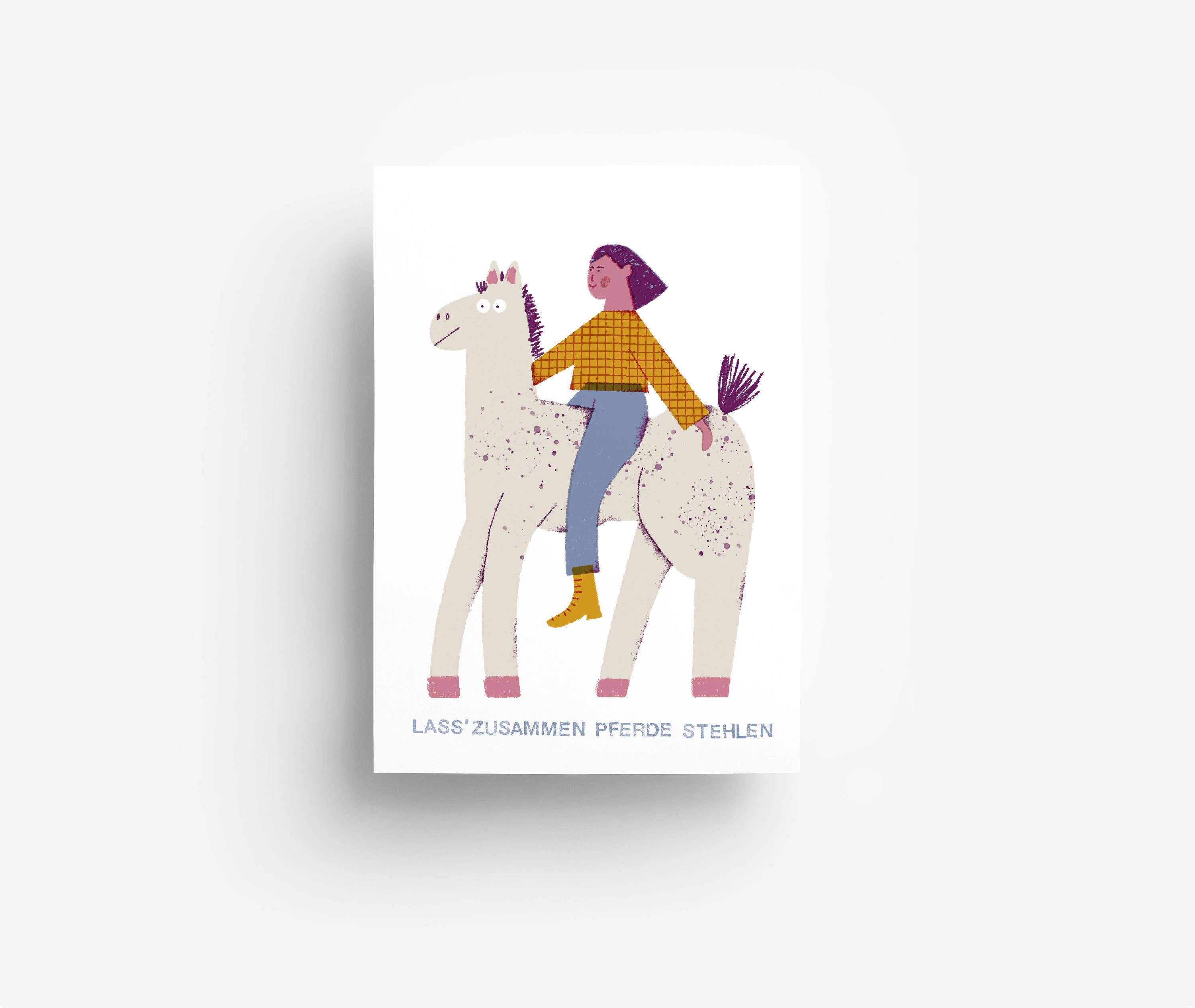 Pferde Stehlen Postkarte DIN A6