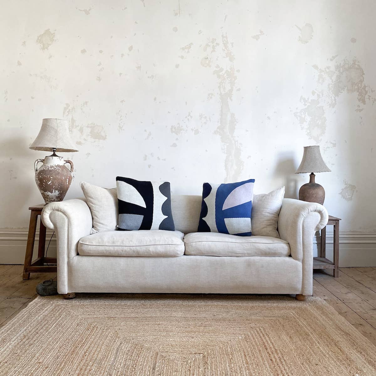 Dekokissen/Kissen aus Baumwollstrick — Orbi Cobalt