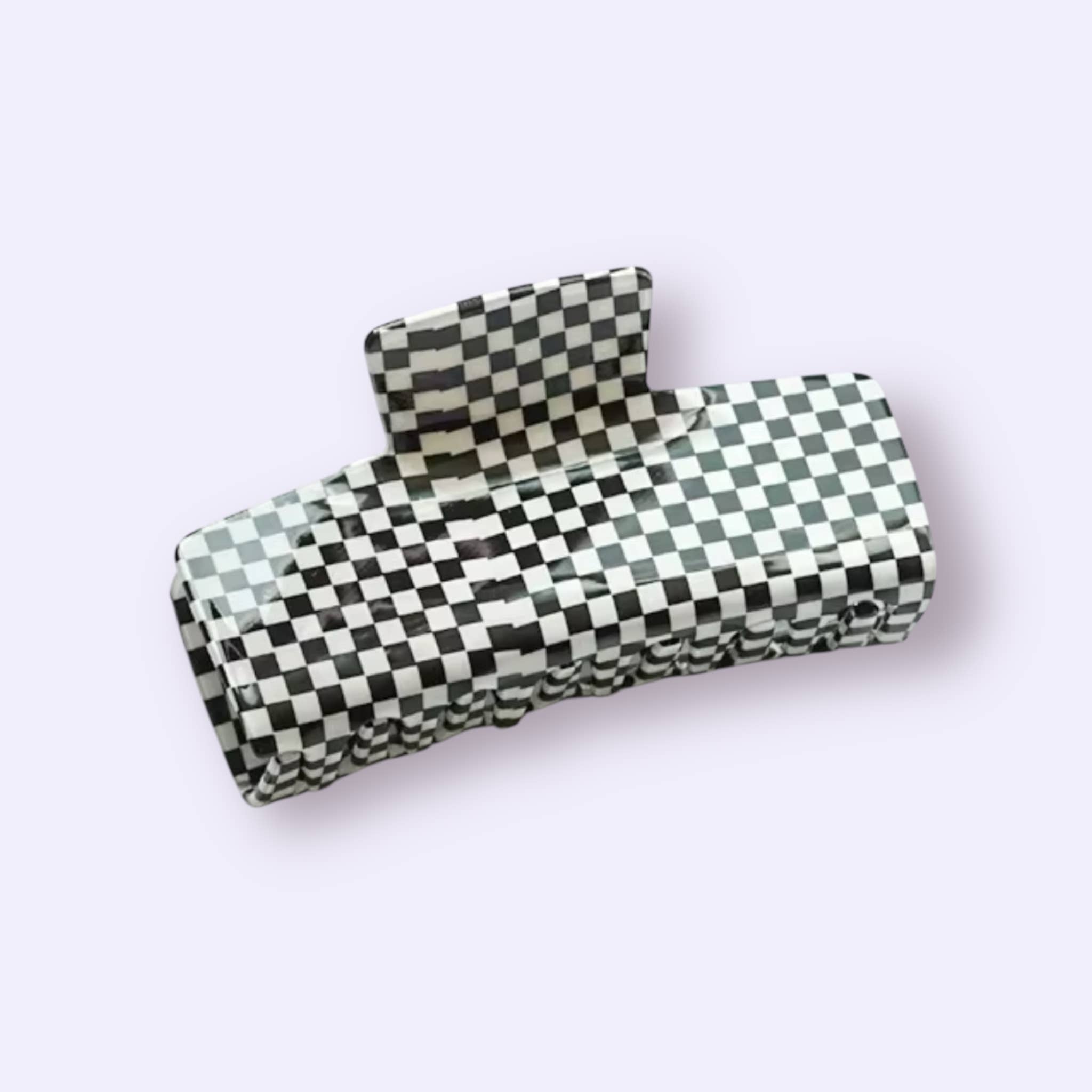 Haarspange kariert bunt geschlossen rechteckig