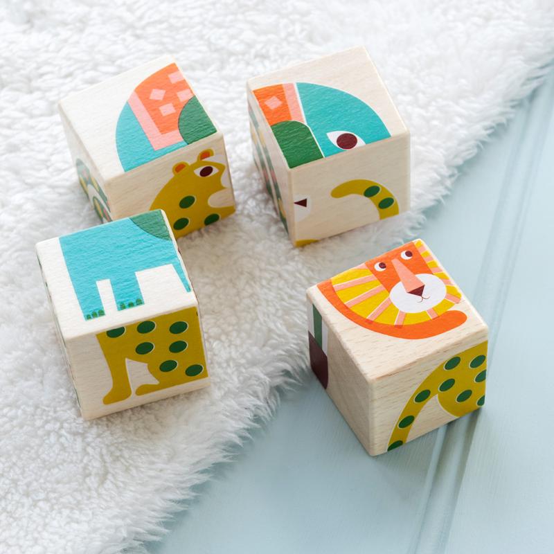 Hölzernes Würfel Puzzle 'Wild Wonders'