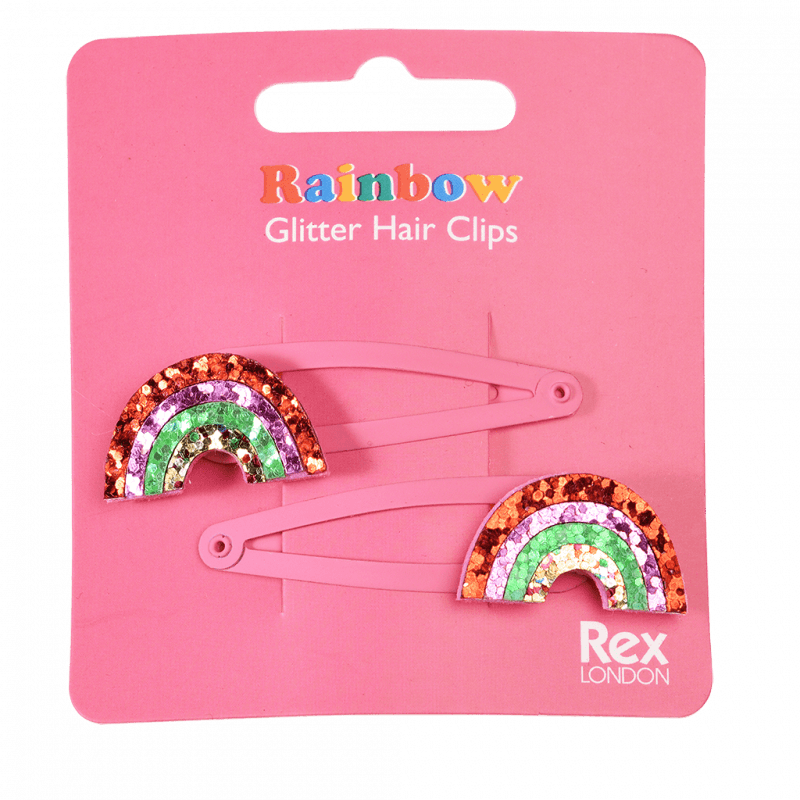 Glitter Haar-Clips 'Rainbow' (2er Set)