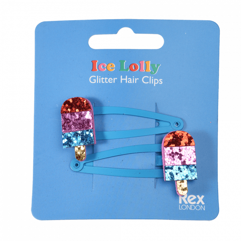 Glitter Haar-Clips 'Ice Lolly' (2er Set)