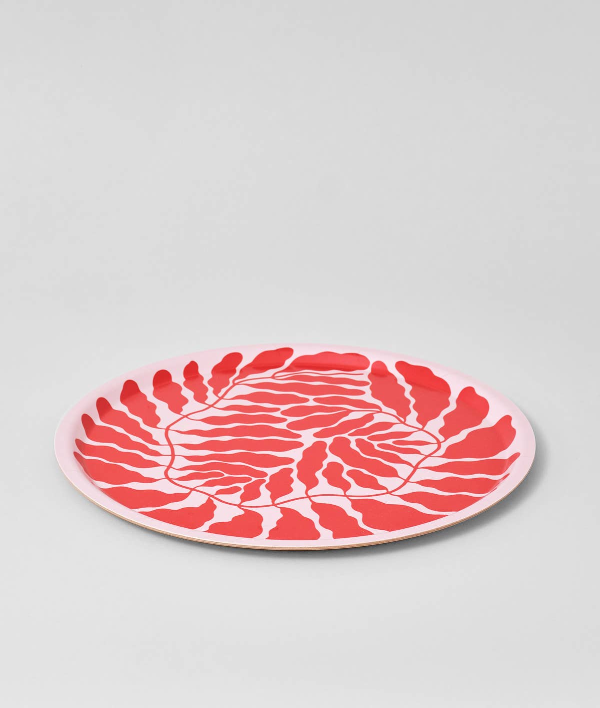 Großes rundes 15" Tablett "leaves red" WRAP