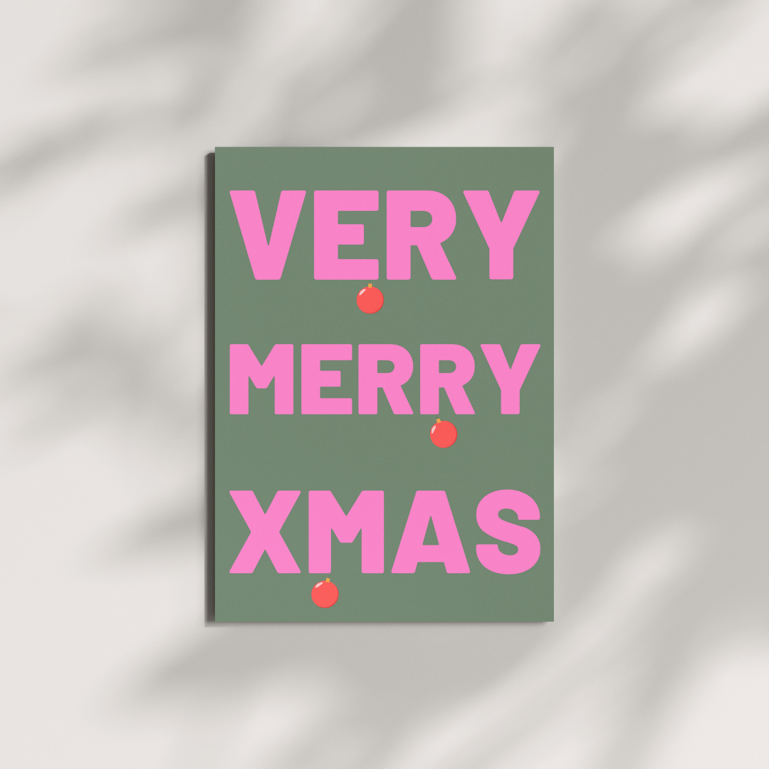 Postkarte - VERY MERRY XMAS