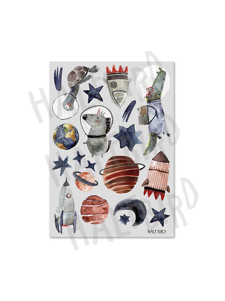 SET Reflektierende Aufkleber "Weltraum" halfbird