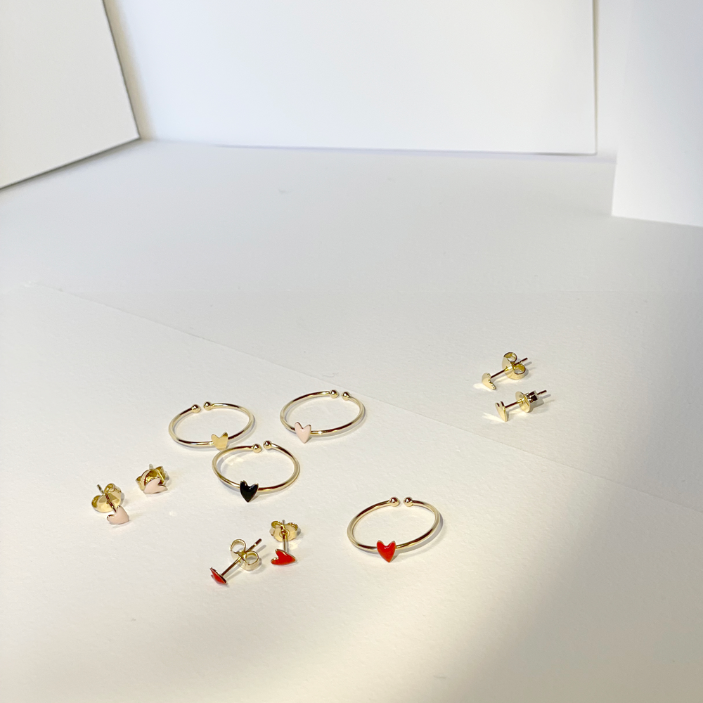 Titlee GRANT Herz-Ohrringe (Mohnrot)