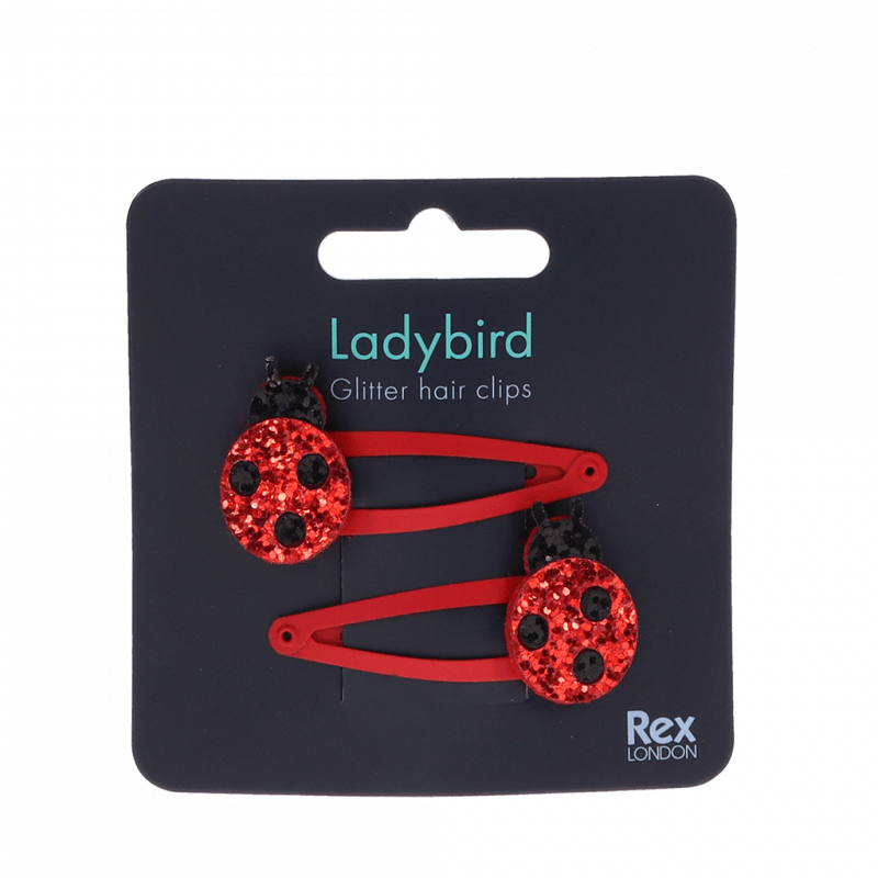 Glitter Haar-Clips 'Ladybird' (2er Set)