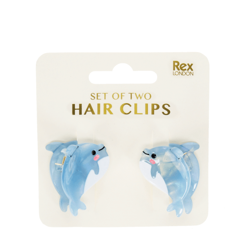 Dolphins hair claw clips 2'er Set