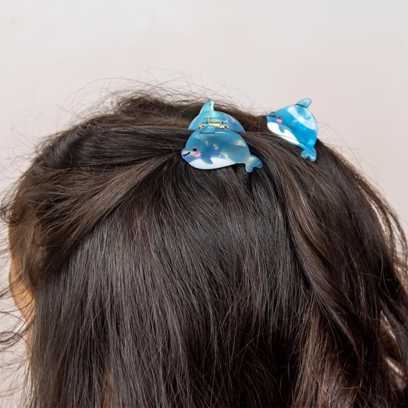 Dolphins hair claw clips 2'er Set
