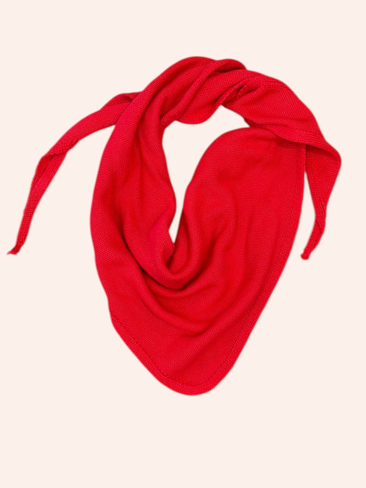 Einfarbiges Dreieckstuch aus 100 % Baumwollstrick