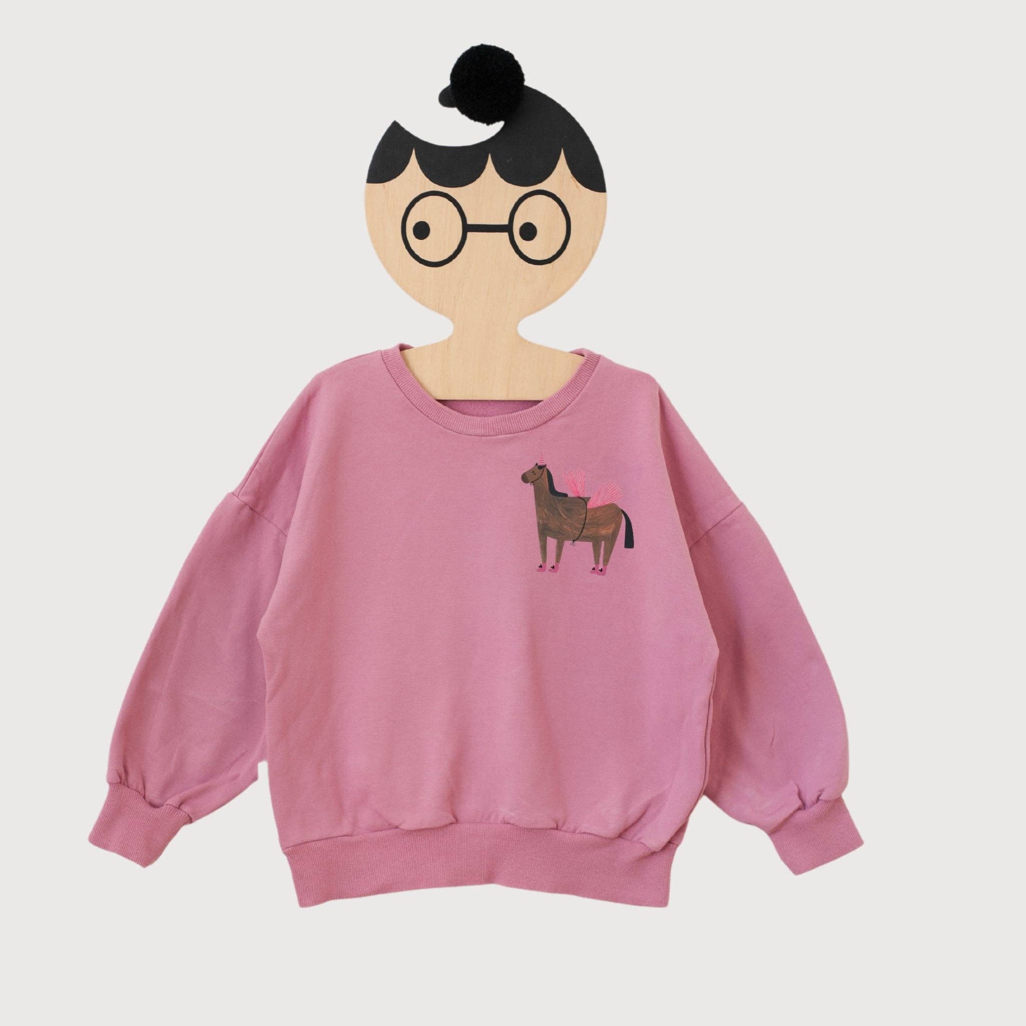 Pferd auf altrosa Kinder Sweatshirt Don't grow up