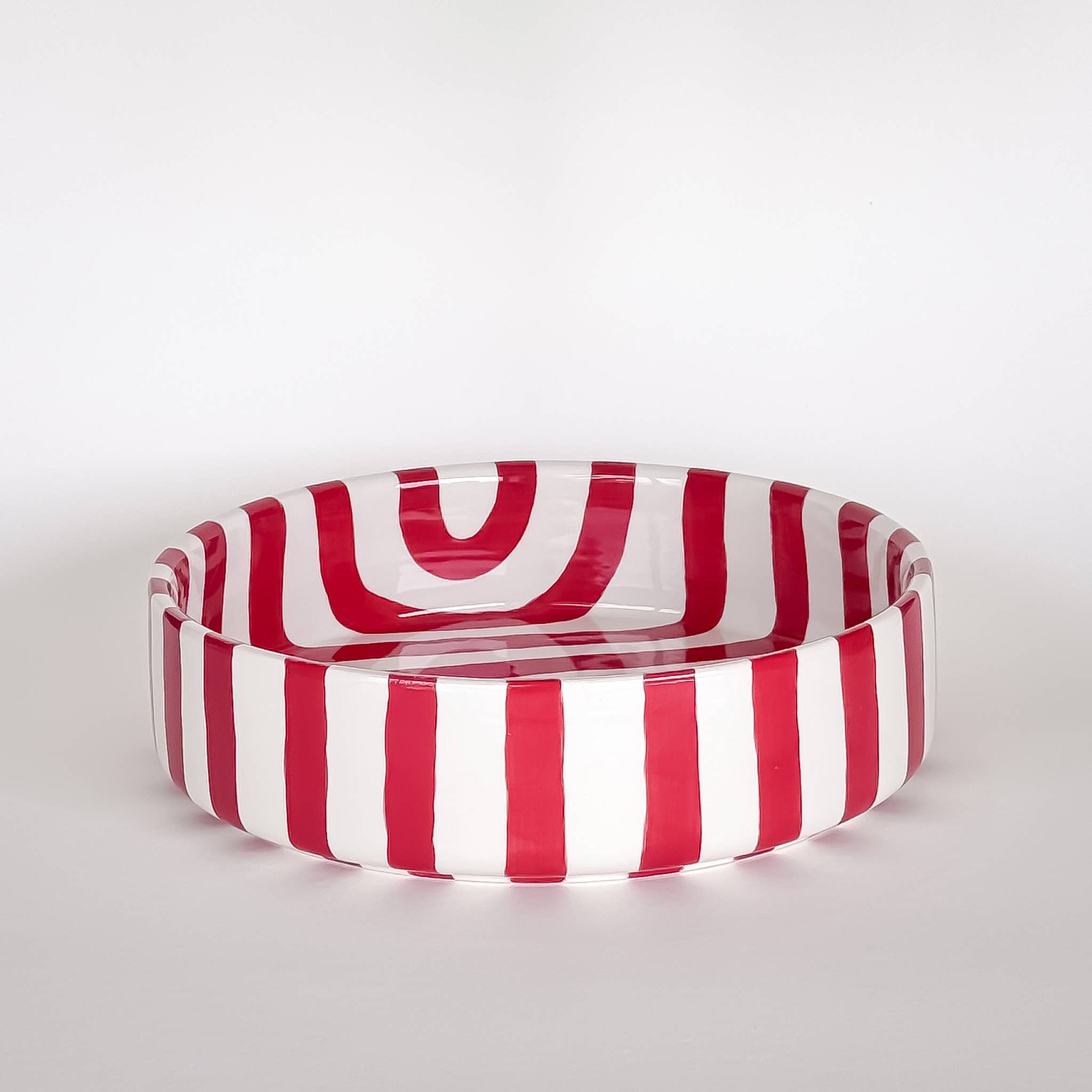 NEU: Schale gross  Stripes - tramonto red