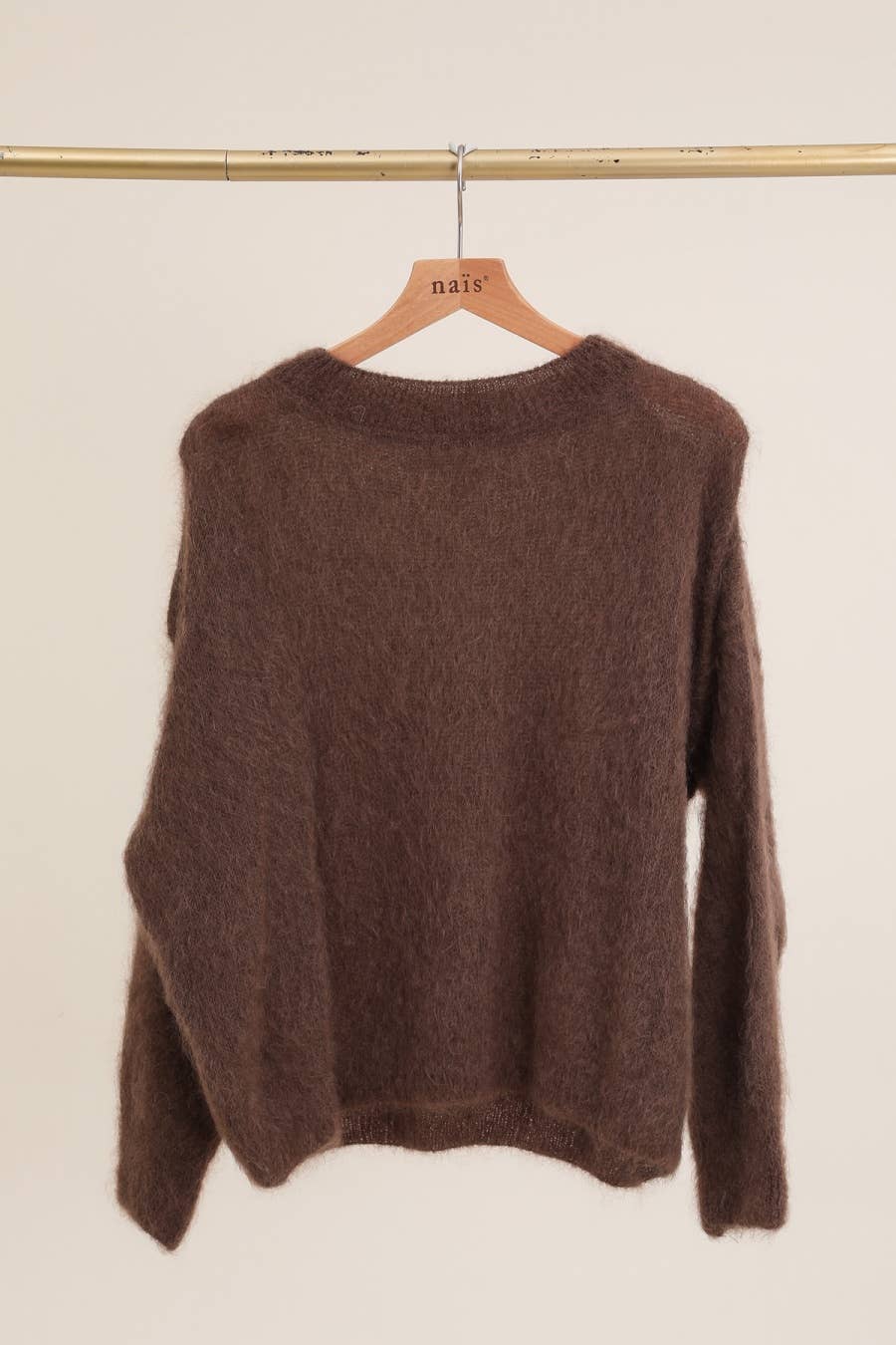 Pullover aus 74 % Kid-Mohair mit Rundhalsausschnitt